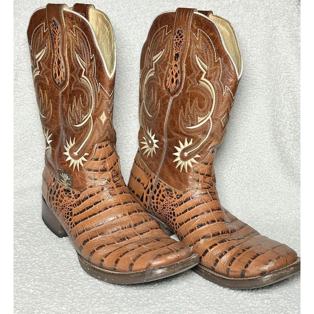 Alfa Leather Country Western Boots Men’s Size 10.5 Made In Mexico